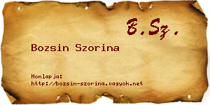 Bozsin Szorina névjegykártya